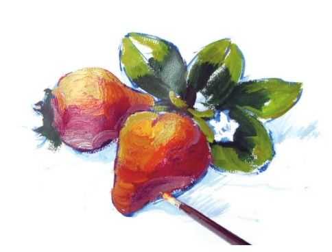 透明碗装草莓水粉怎么画,怎么用水粉颜料画草莓