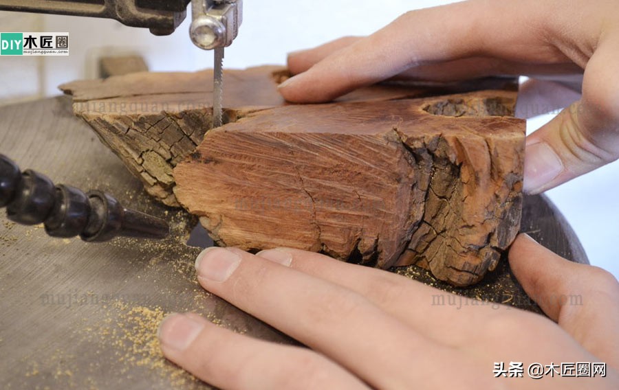 自制檀木戒指,木头雕刻戒指手工工具