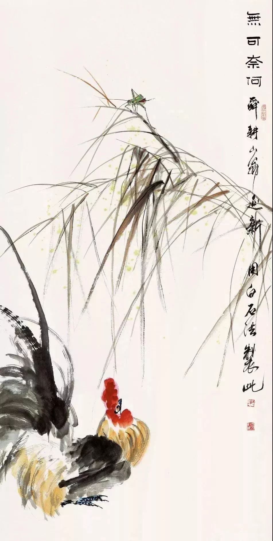 齐白石水墨小品欣赏,齐白石虫草长卷