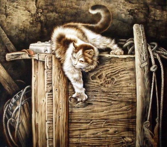 田玉田烙画动物作品欣赏,田玉田烙画多少钱