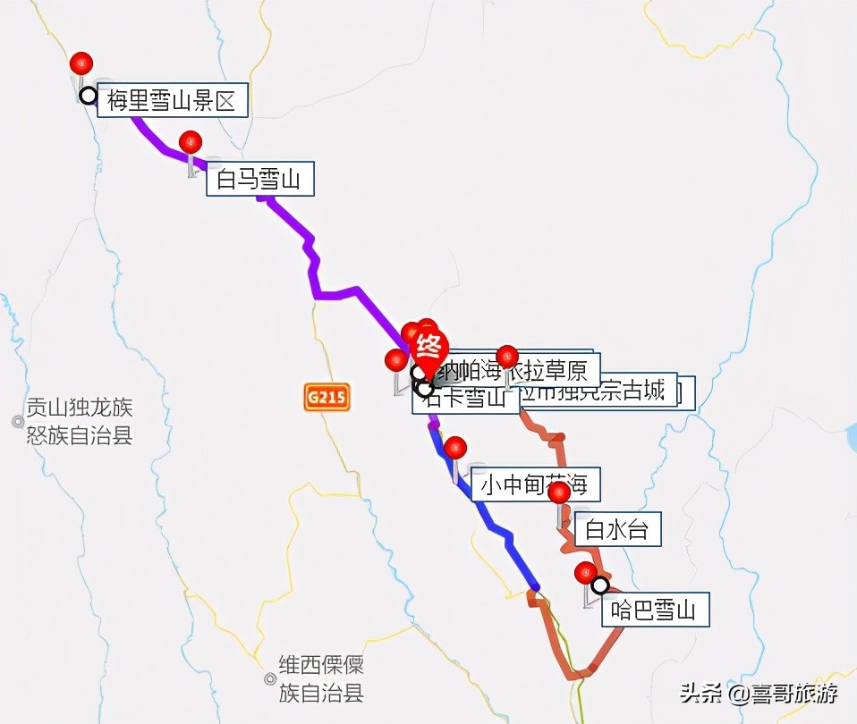 迪庆藏族自治州旅游景点地图,云南迪庆旅游攻略必去景点大全