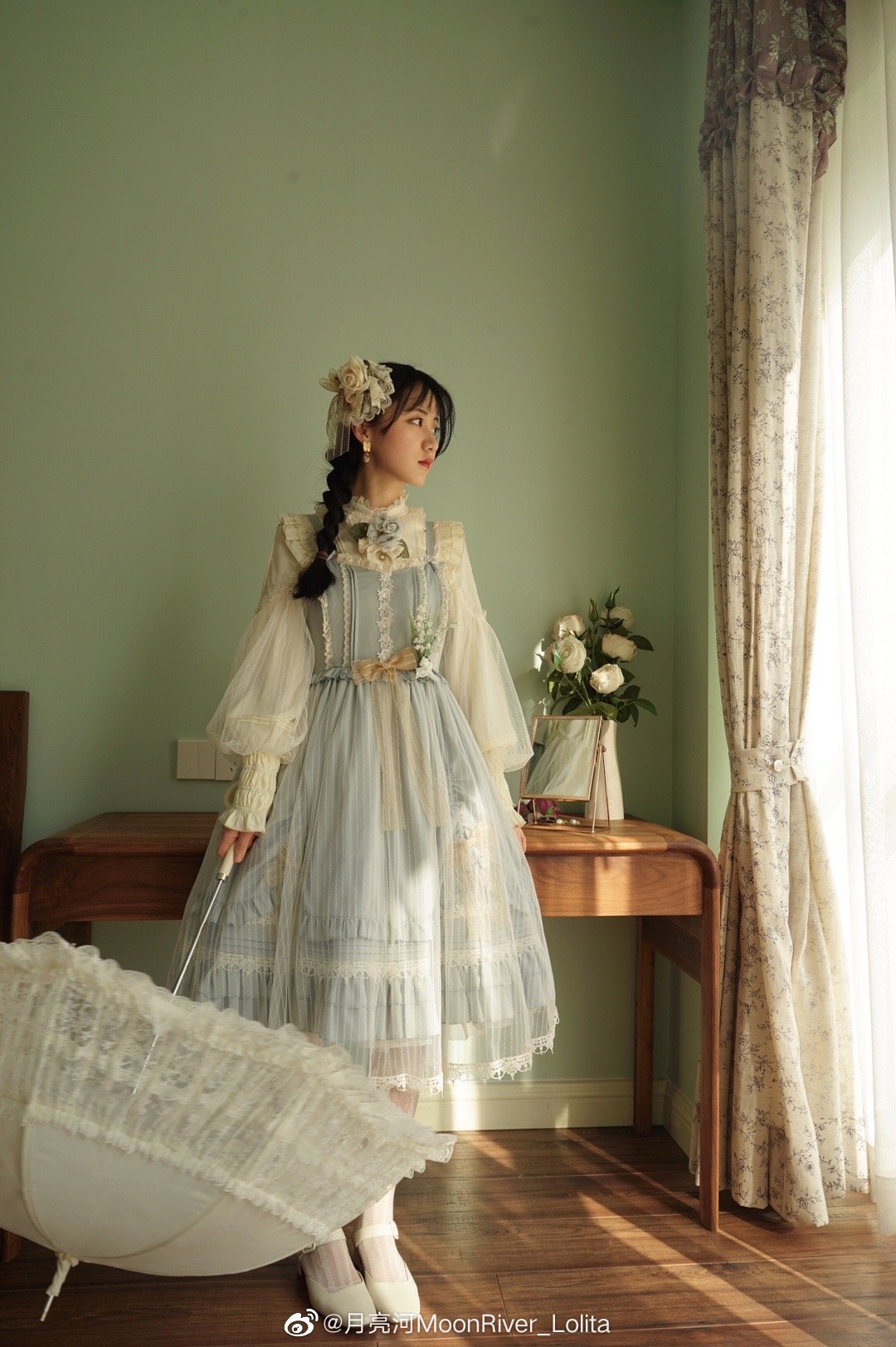 显瘦蓝色lolita夏季,好看显白凉快的lolita