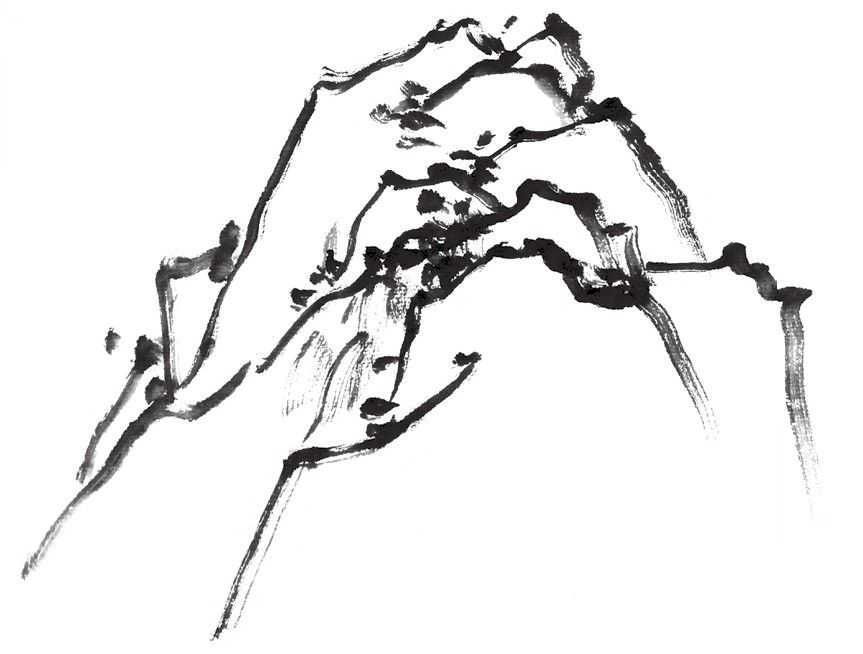 山简单画法素描,山简单又好看的画