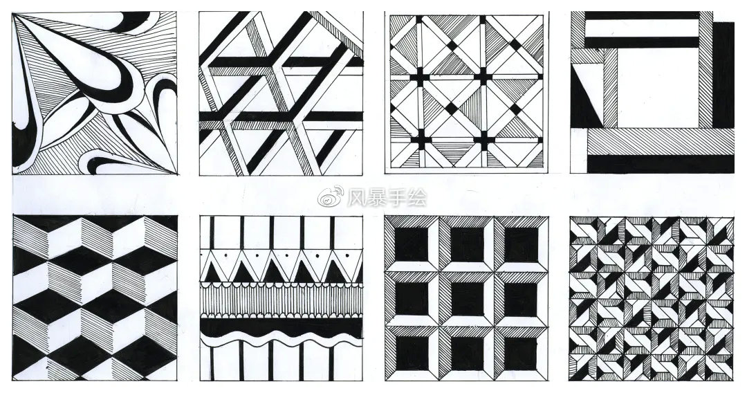 视觉传达设计平面构成课,艺术设计考研手绘