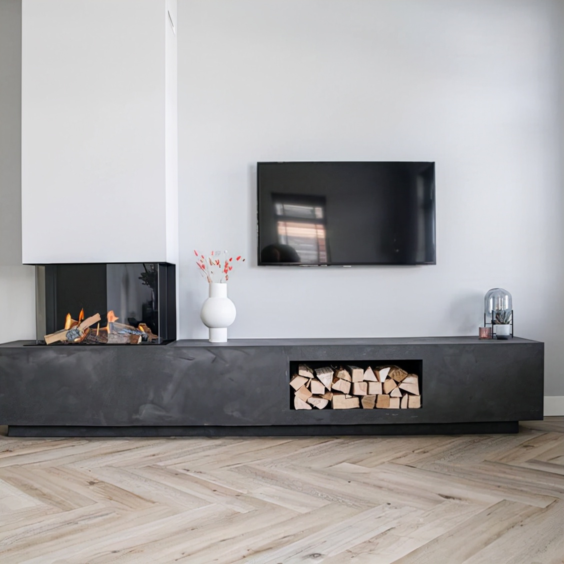 也要给家里装个壁炉!取代电视墙又能冬日围坐取暖,提升家居质感