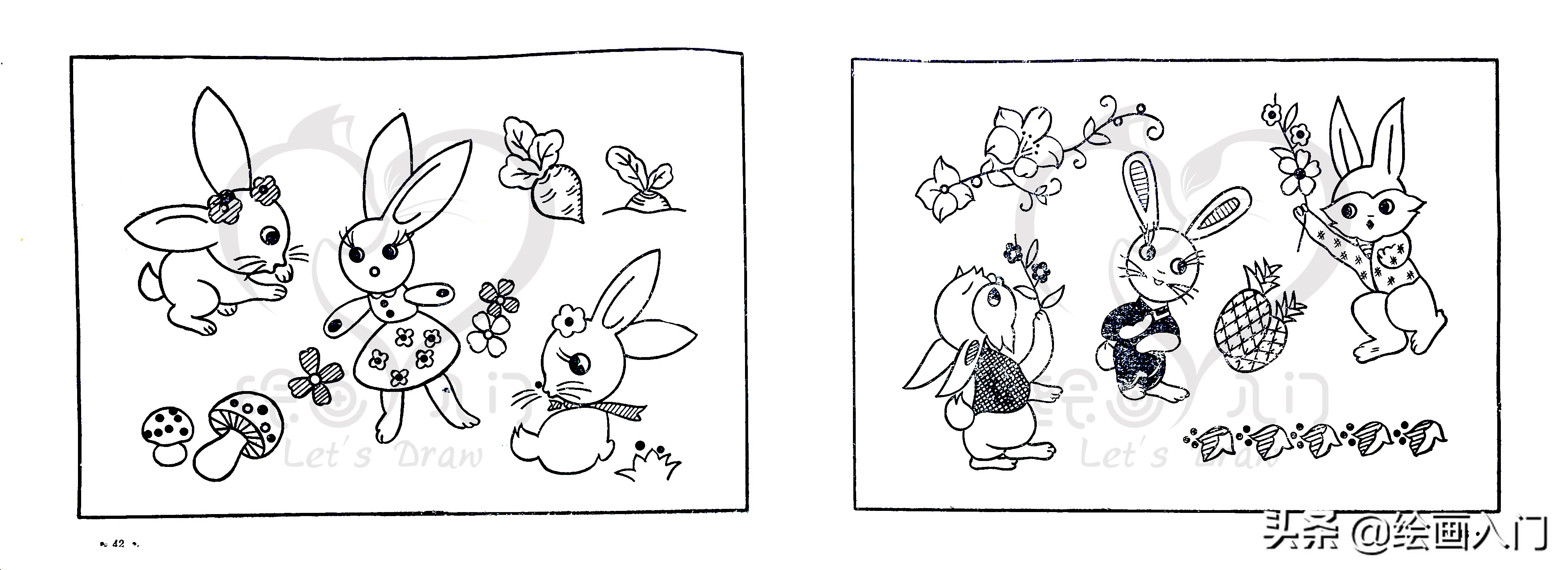 简笔画分享图片,简笔画刺绣可爱小图案