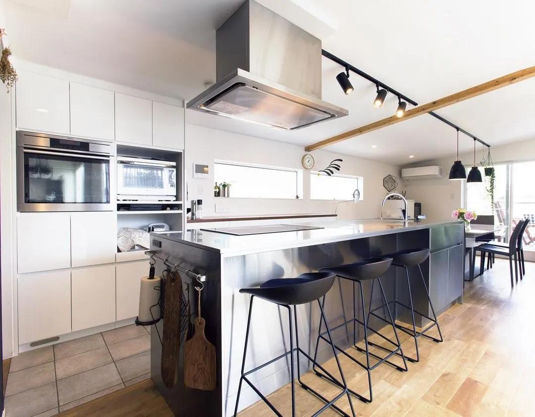 高颜值不锈钢台面橱柜,不锈钢大理石橱柜