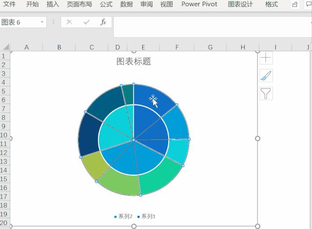 给表格插入一个饼图图表,excel推荐的双层饼图