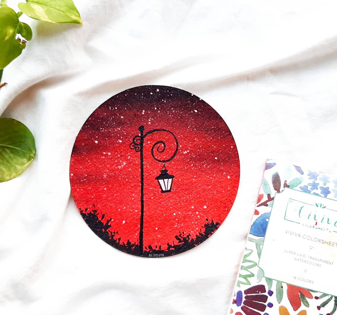 用固体水彩来写merrychristmas,水彩画作品卡通入门