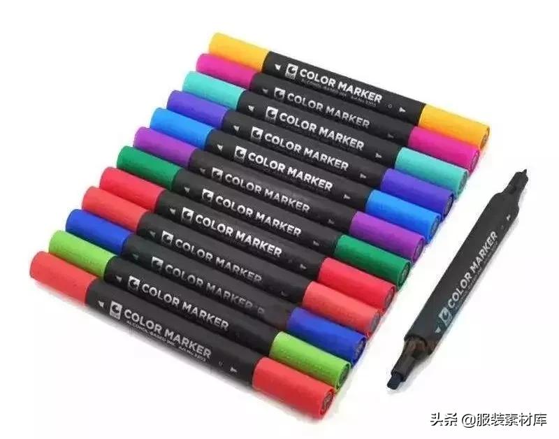 马克笔时装手绘,时装效果图马克笔