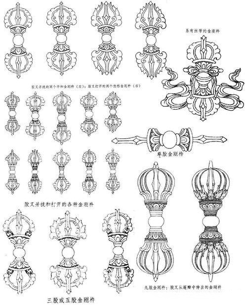 18世纪铜鎏金金刚杵,金刚橛钺刀