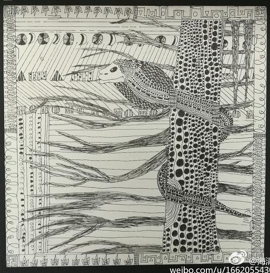 海清晒儿子画画背影图,海清儿子画