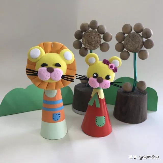 用黏土做简单又可爱的小狮子,小狮子粘土手工制作教程