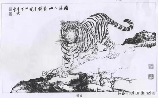 工笔老虎技法教学视频,工笔老虎胸毛的撕毛法