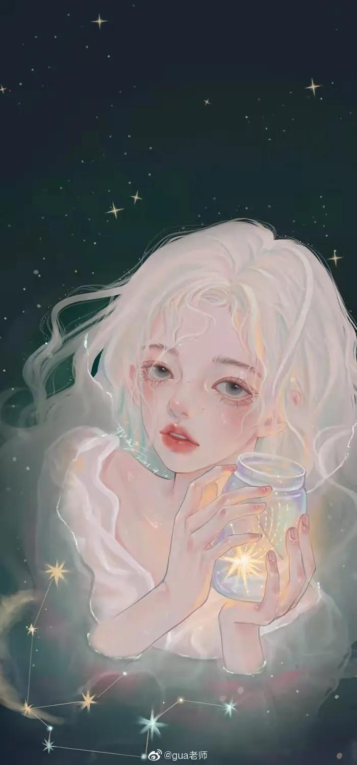 十二星座拟人图片涂色可打印,十二星座古风插画头像