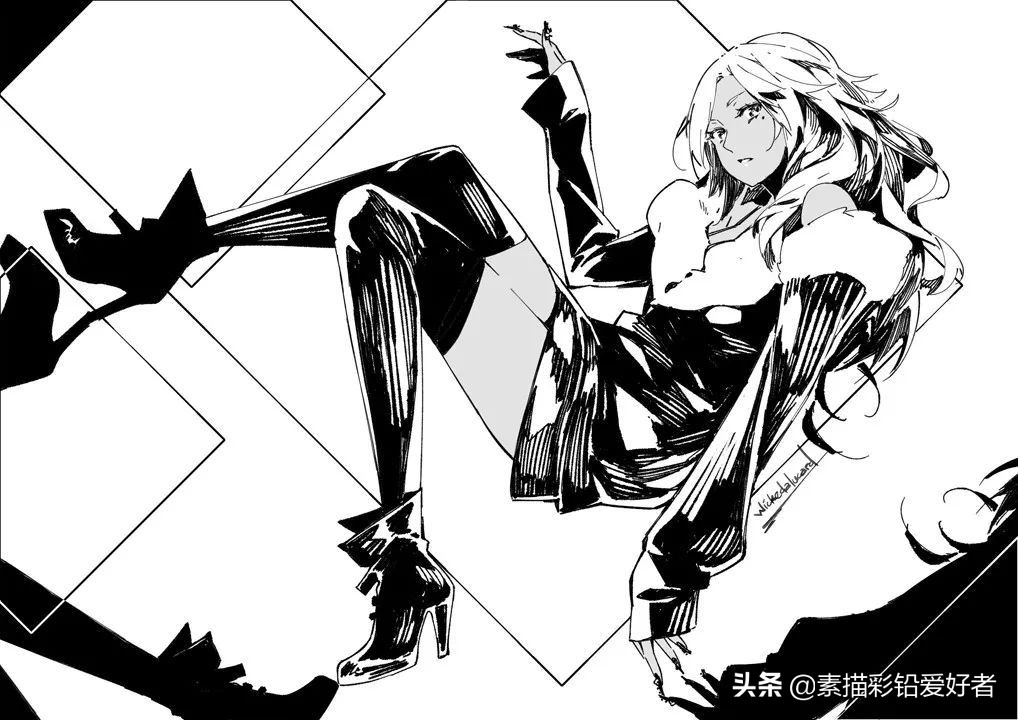 绘画素材|唯美二次元人物线稿，排线临摹练习