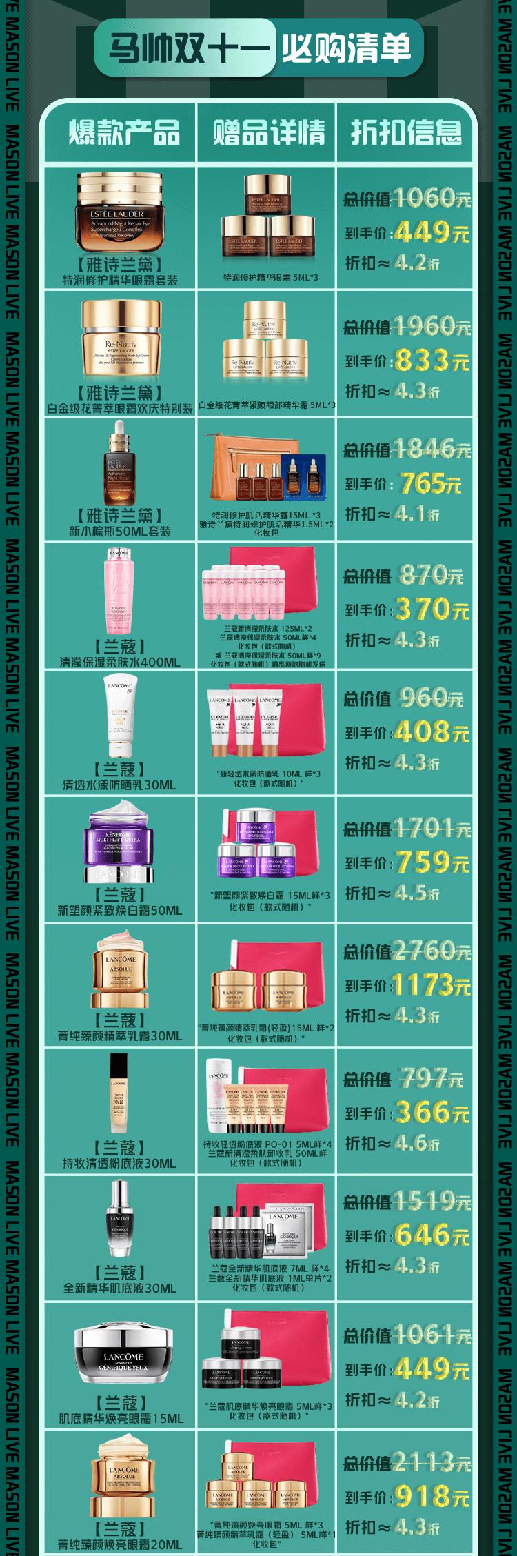 马帅大牌美妆专场兰蔻菁纯面霜,国际美妆大牌马帅