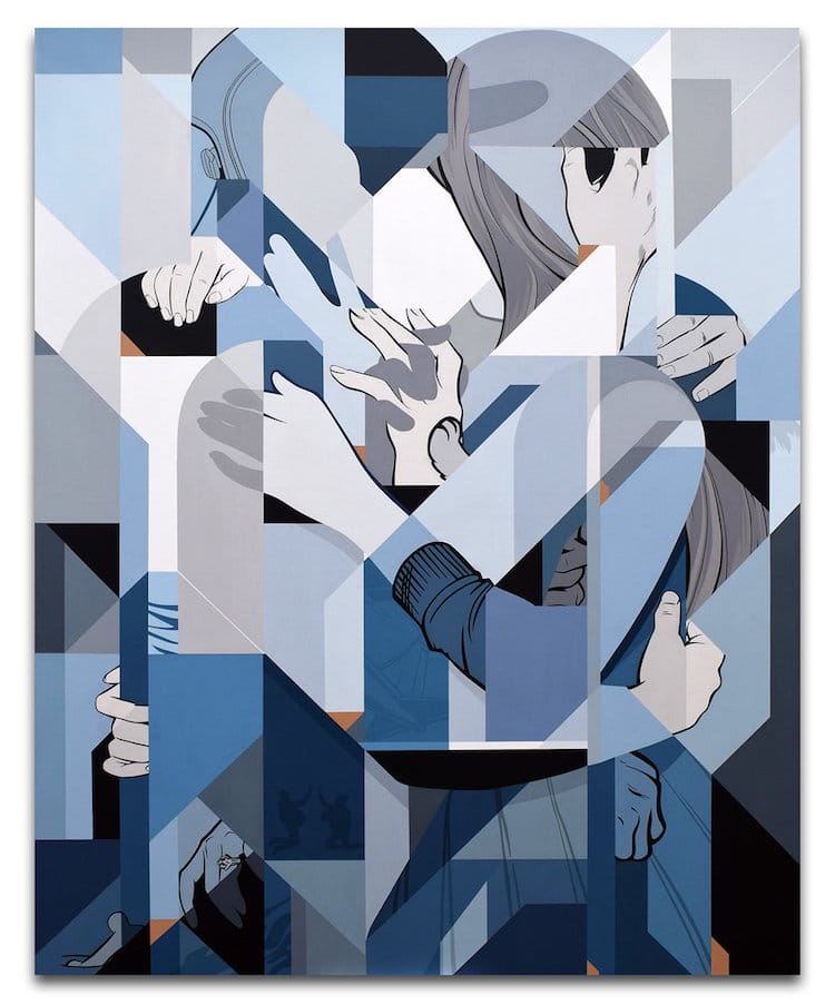 未来主义画作风格,用几何图形画世界名画