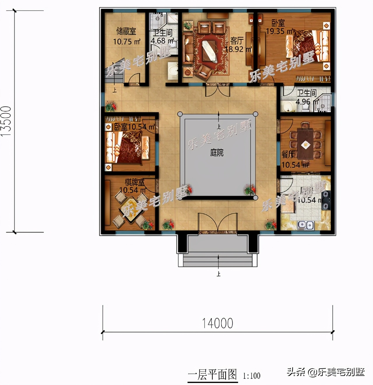 农村二层四合院自建房图纸,新中式二层四合院
