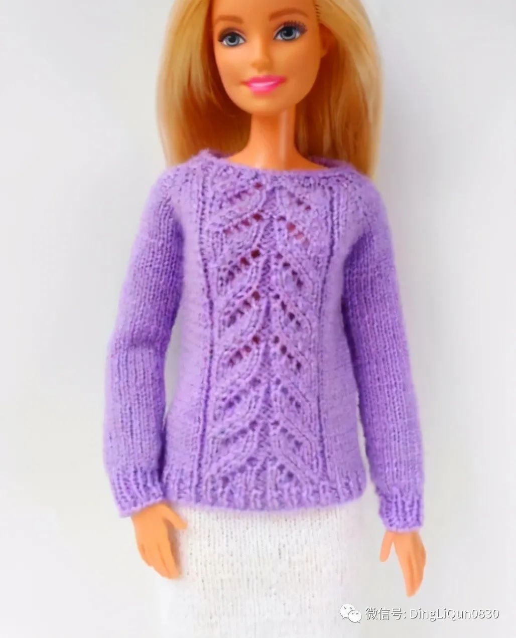 毛线编织芭比娃娃连衣裙图解,手工编织娃娃裙