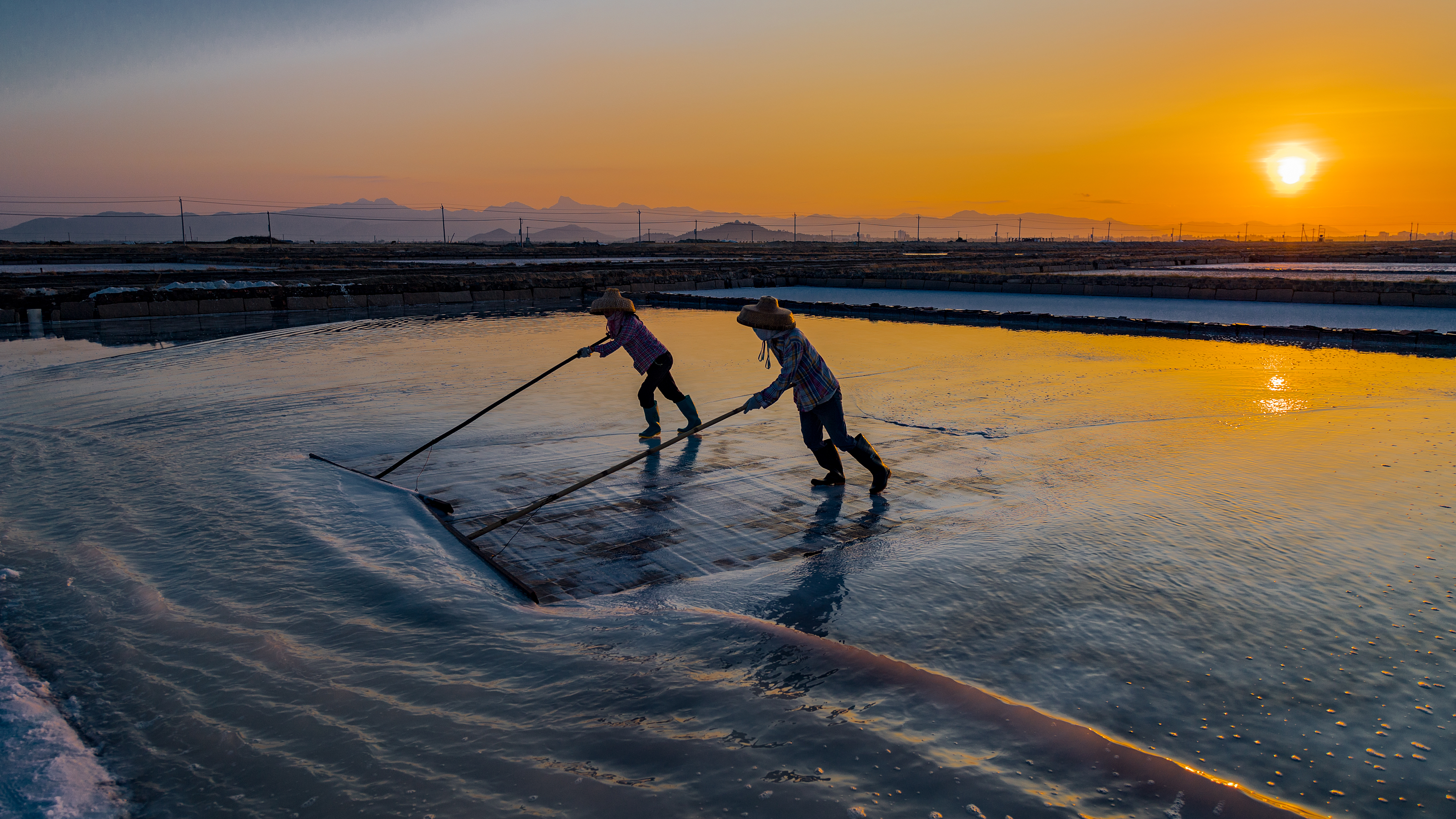 看日出海盐,看日出视频盐池