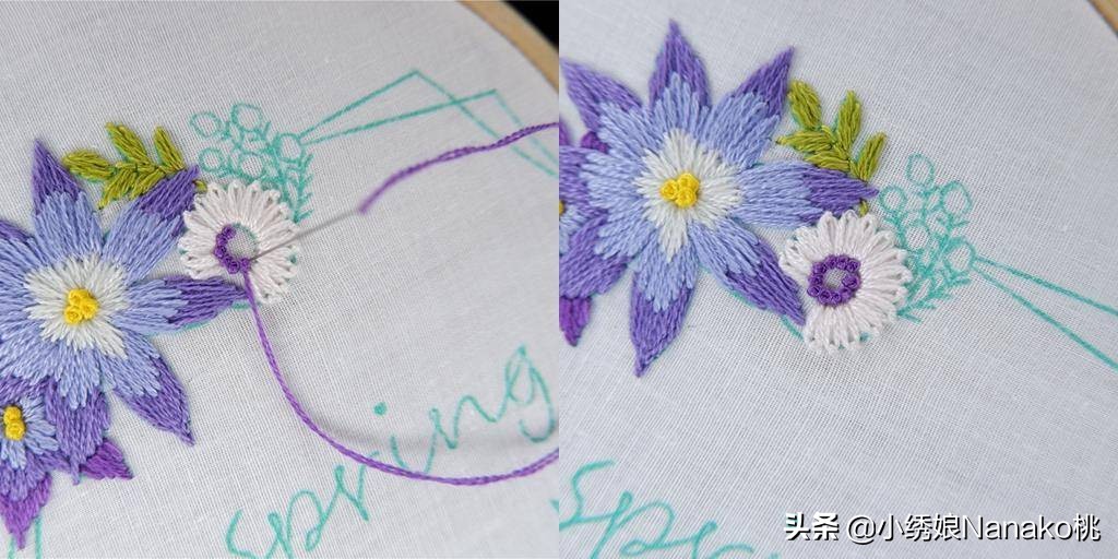 满园春刺绣教程,花环刺绣教程