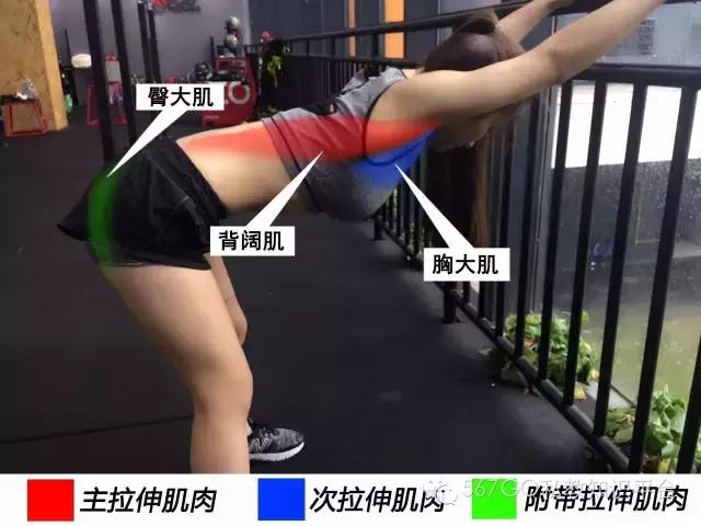 教练帮学员做拉伸动作教学,女教练教拉伸