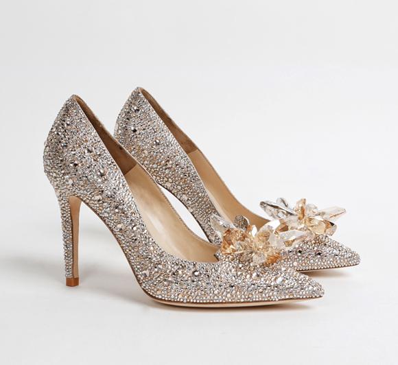 时尚水钻婚鞋,婚鞋施华洛