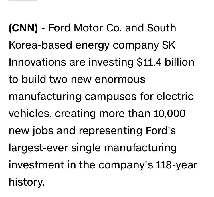 一起读CNN英语新闻：美国福特建超级工厂生产电动汽车