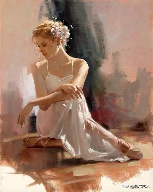 现代艺术油画中的美人,阳光美少女图片绘画
