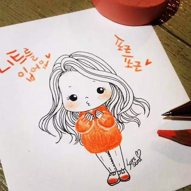 彩铅画古风人物简笔画,彩铅荷花简笔画几分钟就能学会