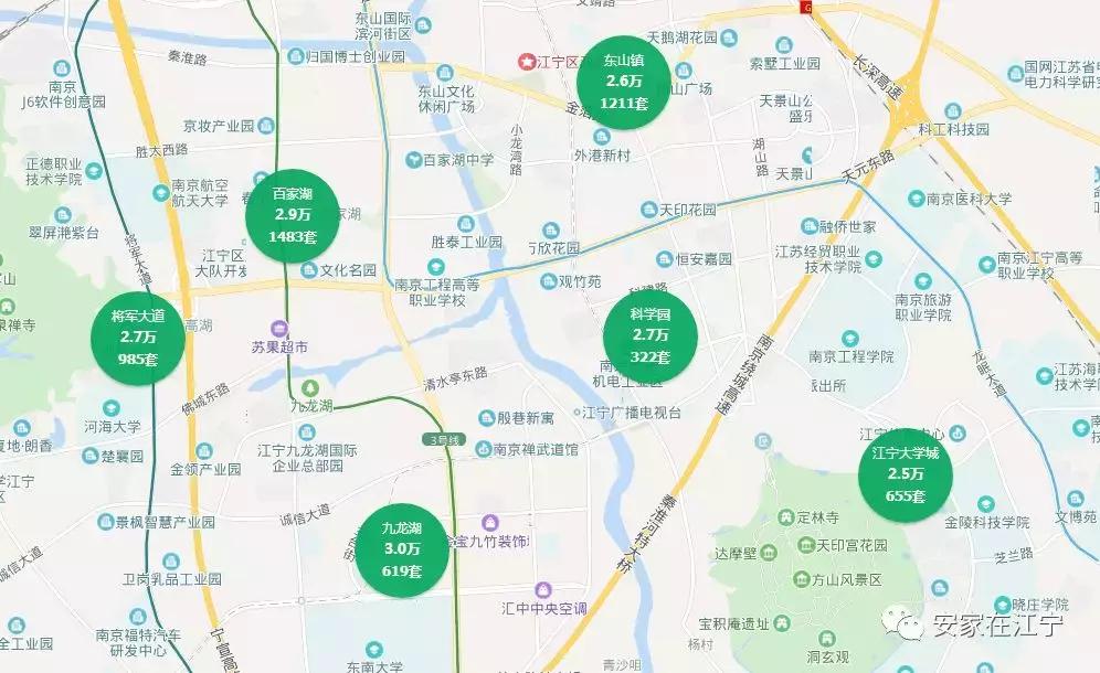 江宁各区房价排名,南京江宁区地铁口房价一览表