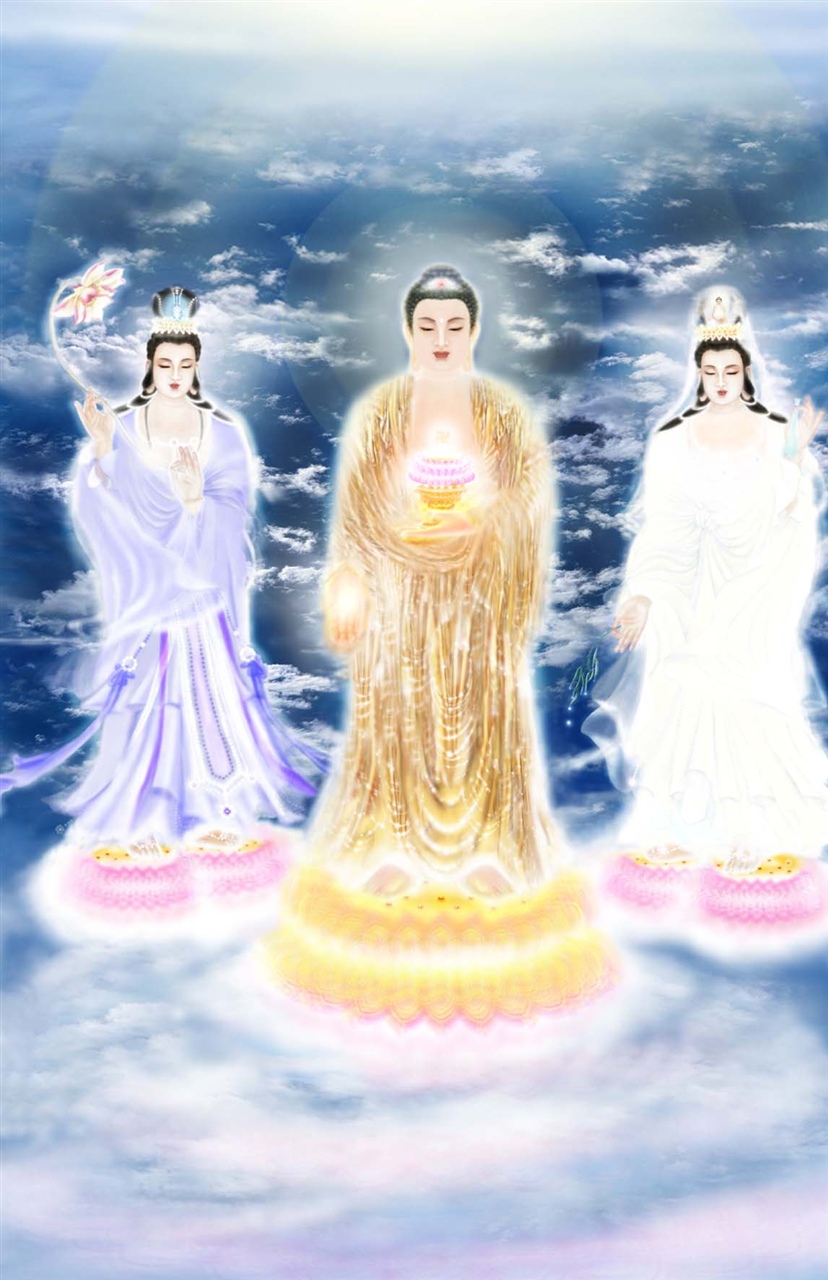 西方三圣是指阿弥陀佛图片,佛教西方三圣阿弥陀佛像