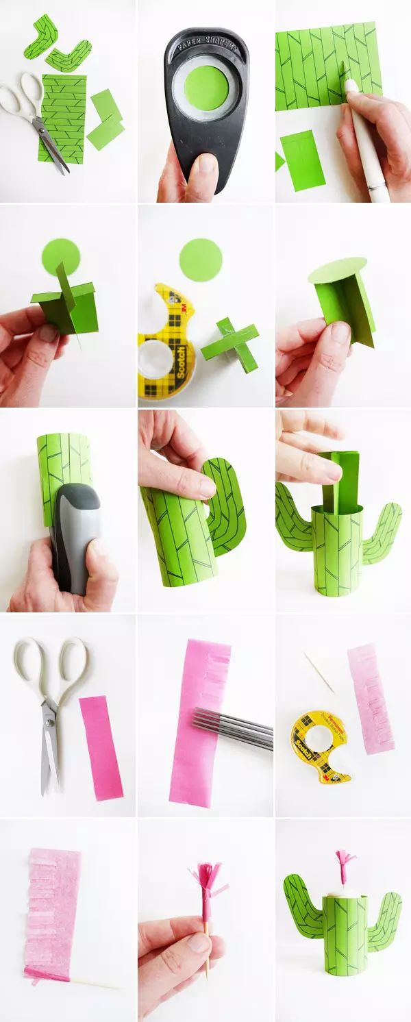 怎么可以用白纸做漂亮的仙人掌,超简单的手工仙人掌