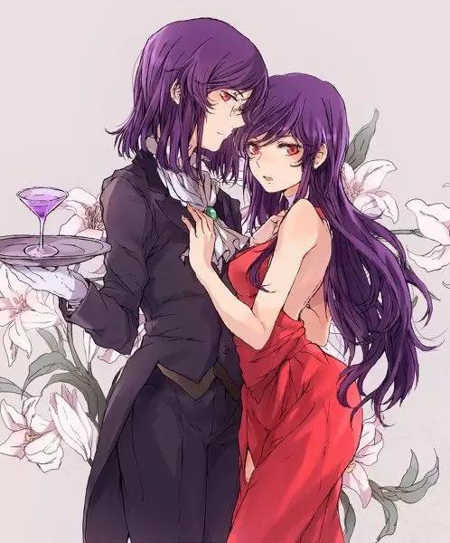 二次元紫瞳男生,二次元紫发帅哥图片