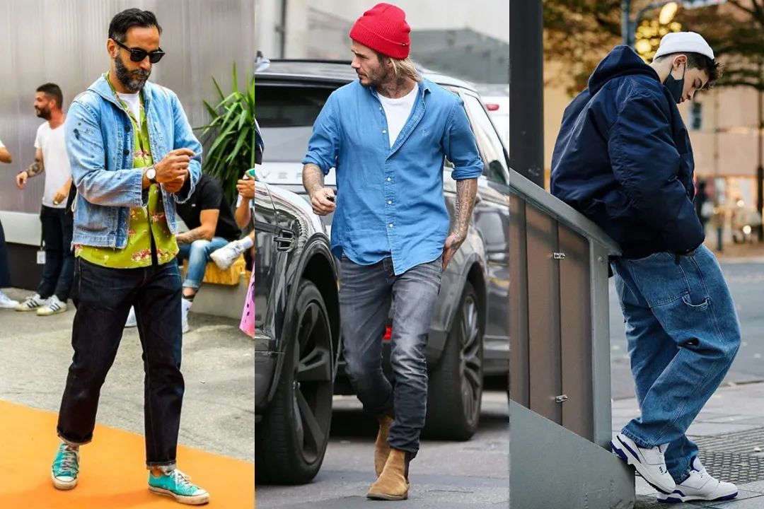 男式牛仔裤怎么穿得最好看,宽松版型男士高端牛仔裤穿搭