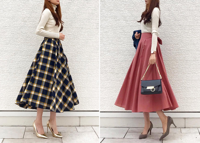 半身裙主要怎么搭配呢,一条半身裙的各种搭配