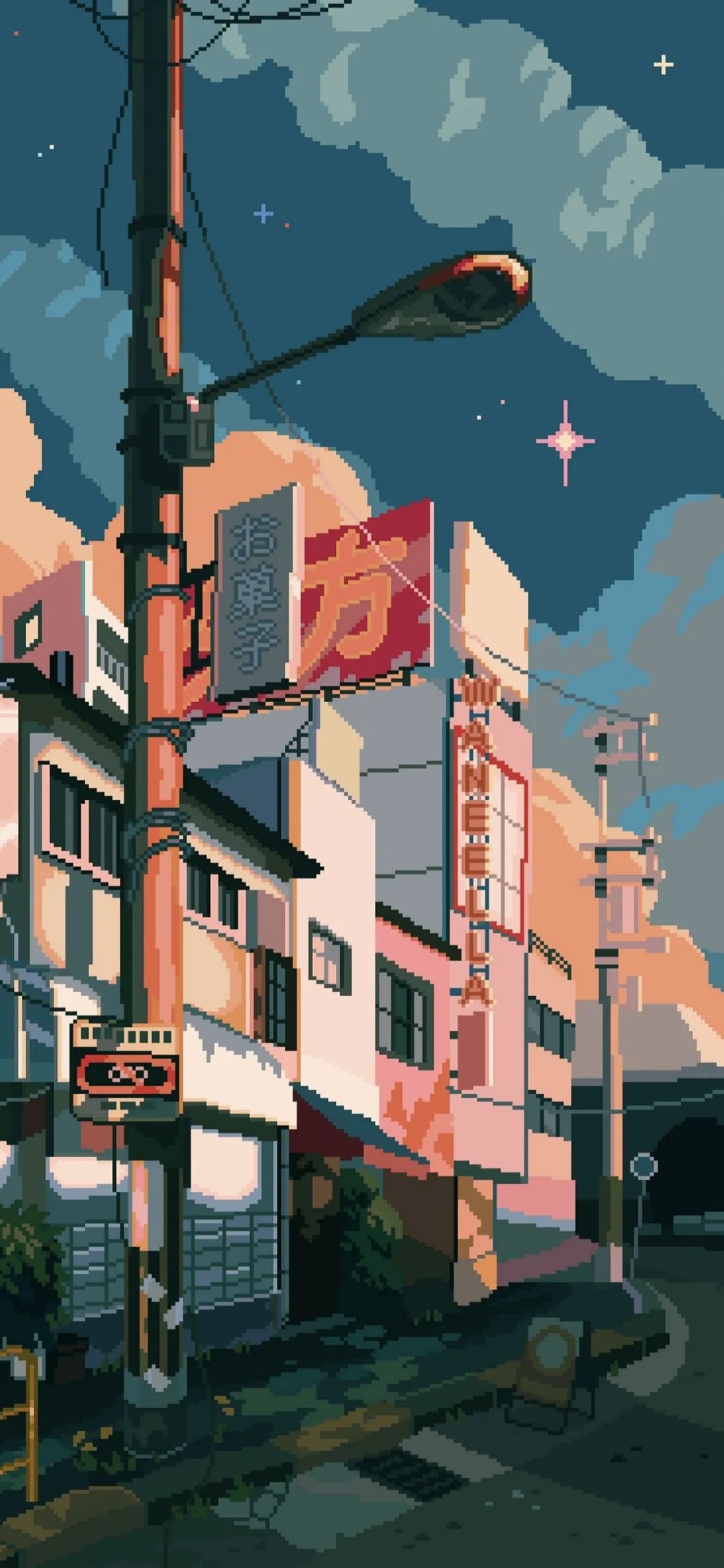 唯美像素风风景插画壁纸,像素风壁纸