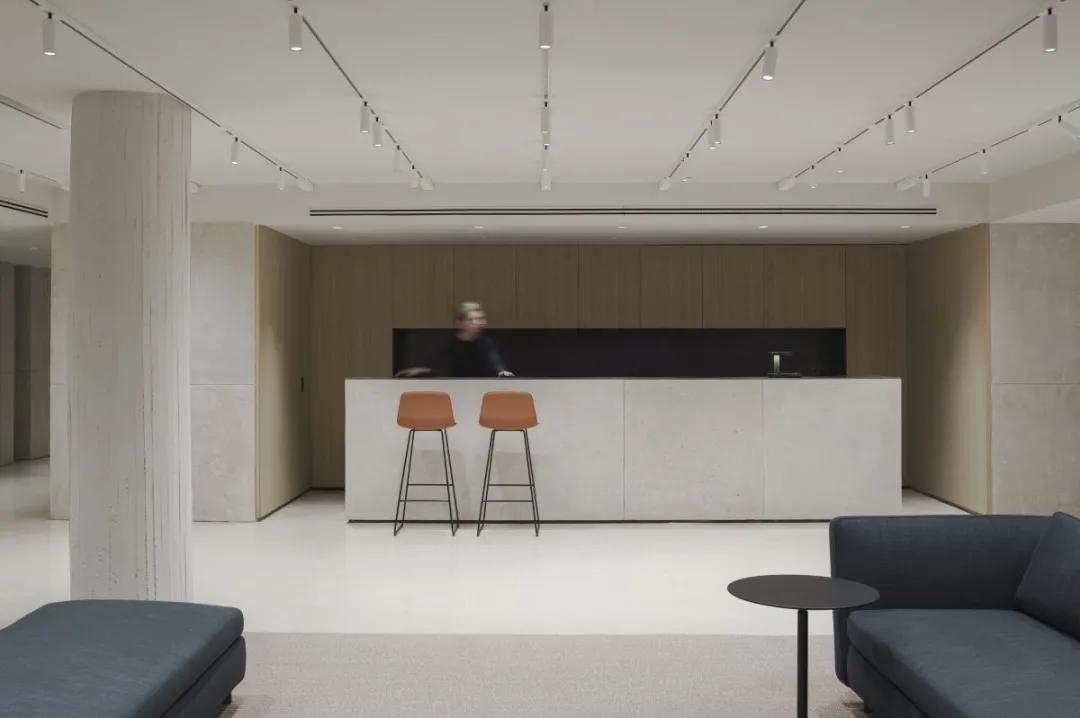 极简办公室水吧台组合效果图,现代轻奢办公室吧台