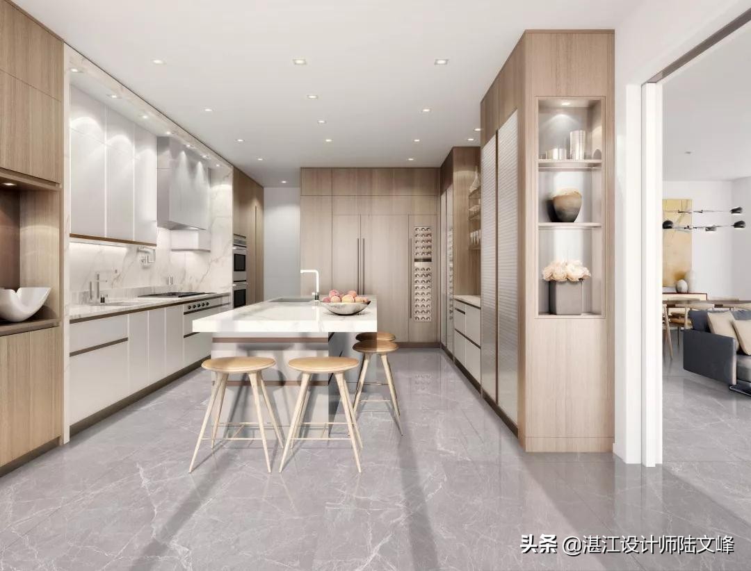 大理石瓷砖永不过时的地砖颜色,有大理石纹的浅灰色瓷砖