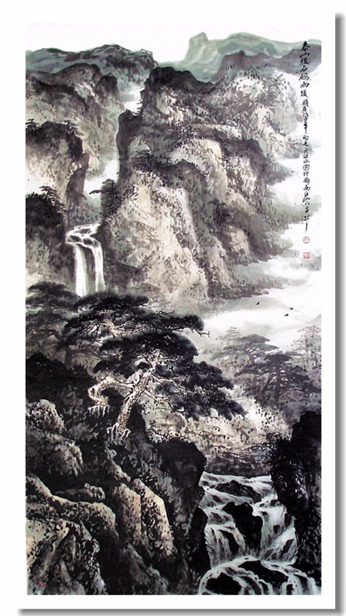 尹延水山水画作品,苏州市水墨山水画