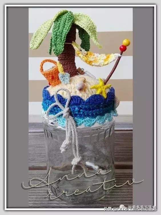 旧瓶子改花瓶套的钩法,旧玻璃瓶编织教程