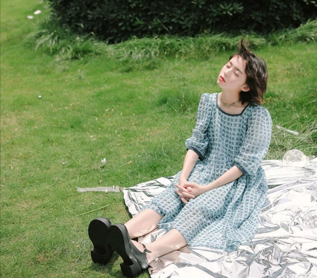 迪士尼联名甜美泡泡袖公主连衣裙,迪士尼泡泡袖连衣裙白色