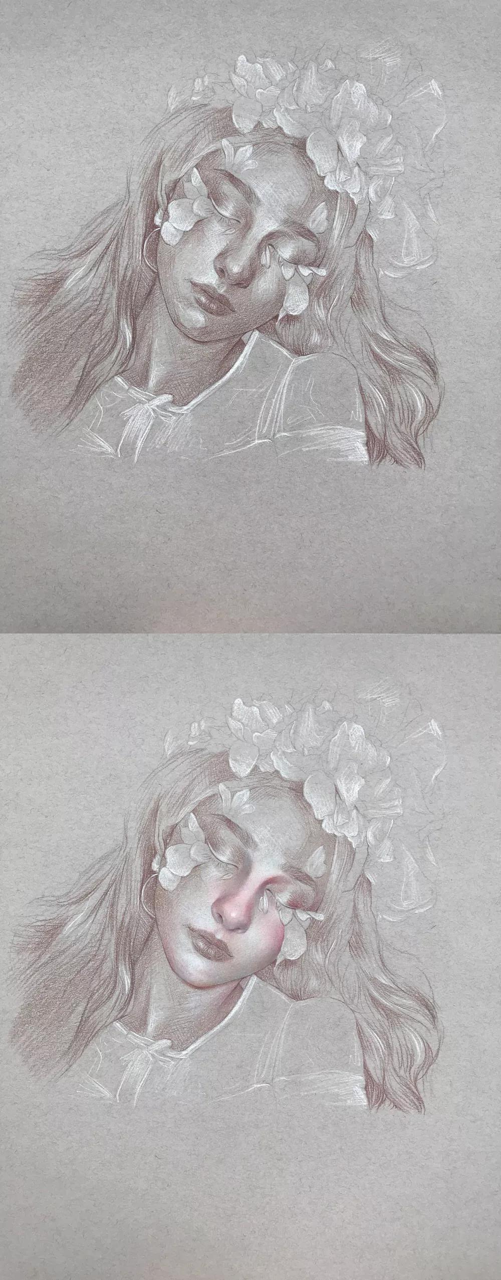 彩铅人物女孩教程视频,用彩铅画动漫人物天使恶魔