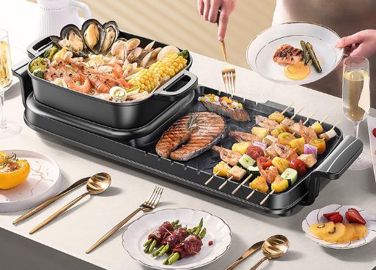 多功能烤涮烧烤一体锅,多功能涮烤锅火锅烤肉一体锅