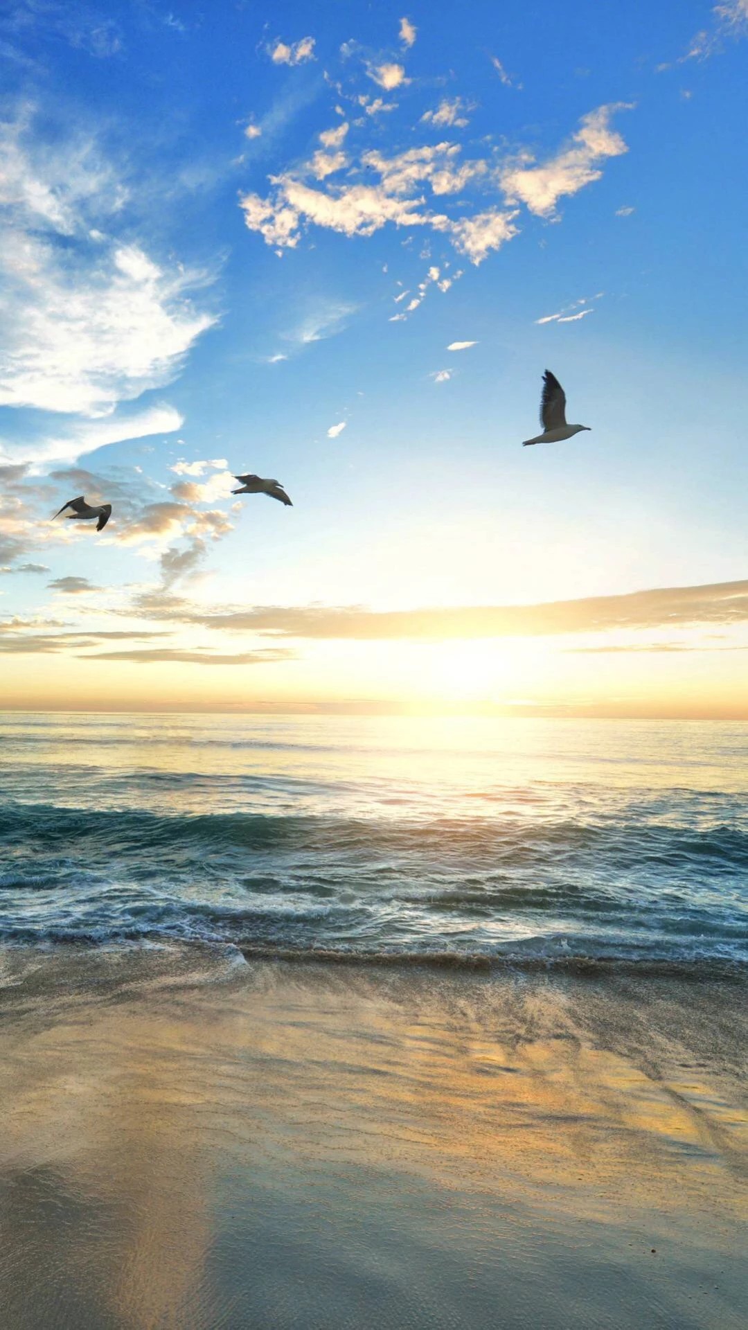 壮阔高山大海高清手机壁纸,大海沙滩超美风景8k高清手机壁纸