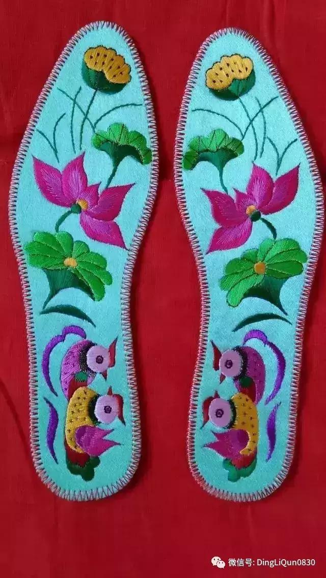 鞋垫手工刺绣最好看复杂的图案,刺绣作品展示简单