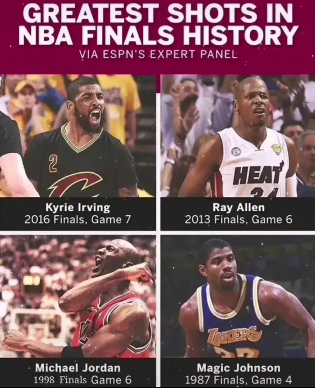 总决赛历史上最伟大的4记投篮,总决赛最伟大个人表演