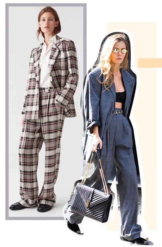 今年流行的简约风穿搭,简约时尚格子衣