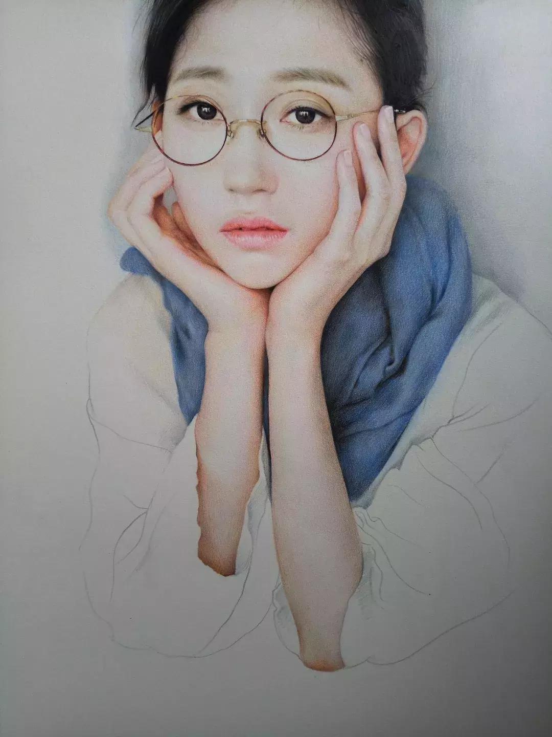 写实彩铅画,超好看素描画迪丽热巴